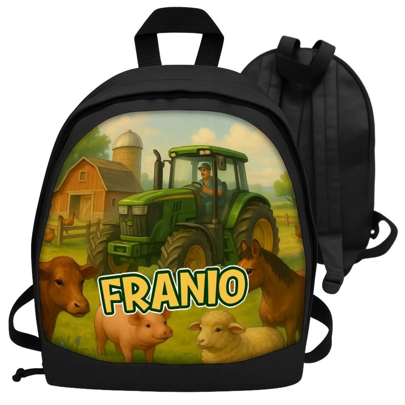 Plecak z imieniem FARMA zwierząt TRAKTOR personalizowany dziecka Szkoła