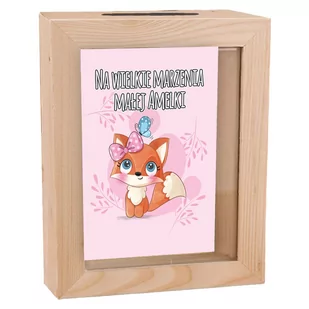 SKARBONKA DREWNIANA DLA DZIECKA NA PREZENT URODZINY DZIEŃ DZIECKA IMIĘ Z6 - Skarbonki - miniaturka - grafika 1