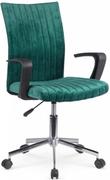 Fotele i krzesła biurowe - Halmar Krzesło obrotowe do biurka ciemny zielony welur DORAL fotel młodzieżowy - miniaturka - grafika 1