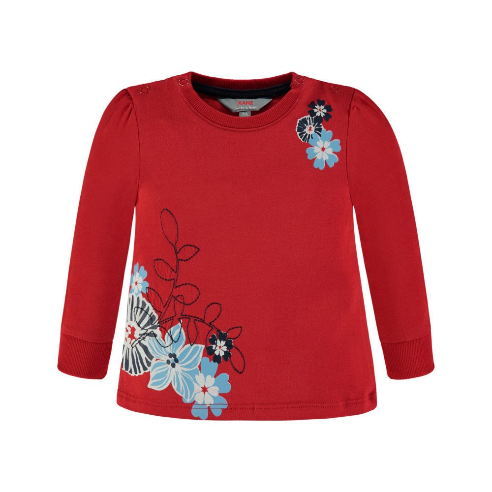 Dziewczęca bluzka z długim rękawem, czerwony, rozmiar 68