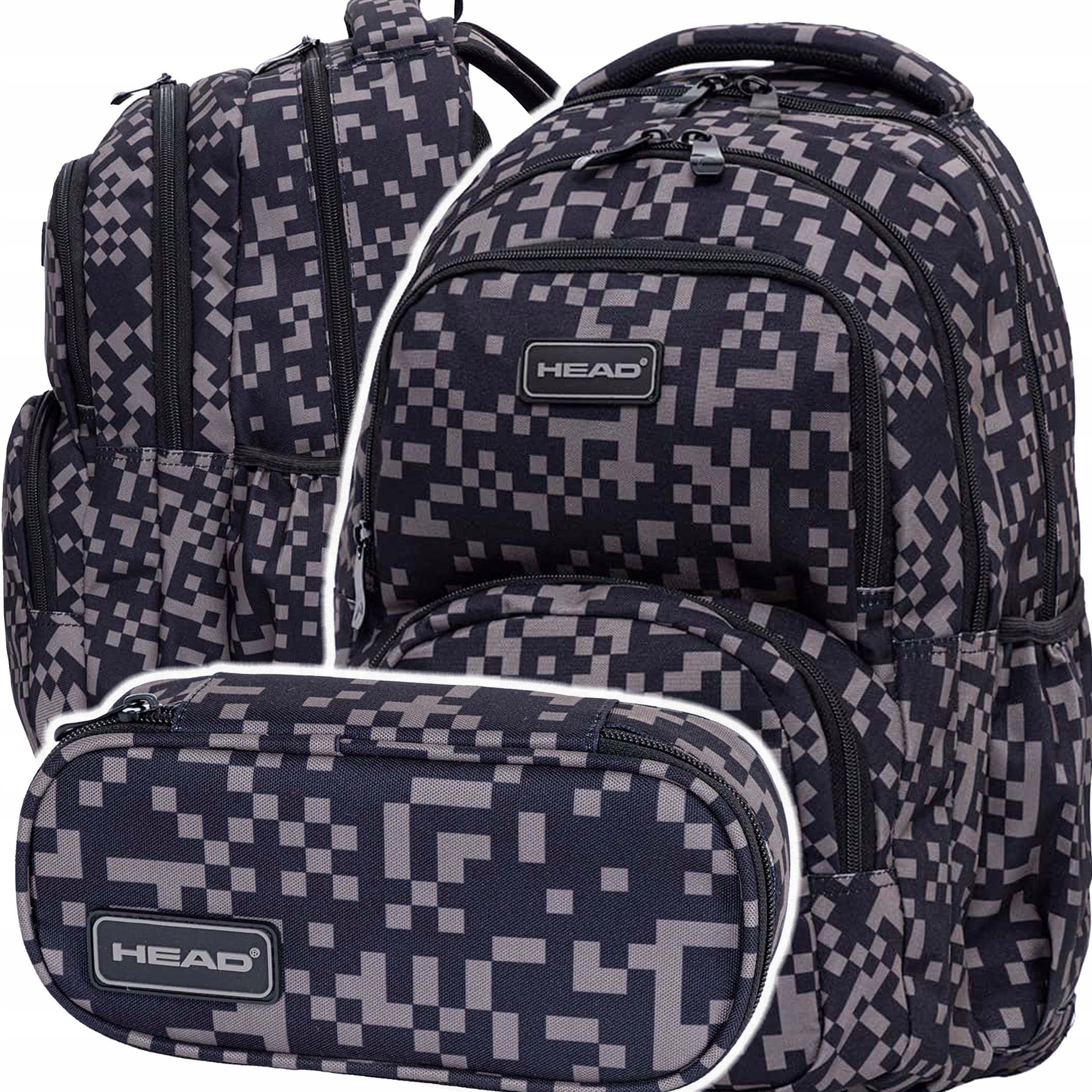 Zestaw 2w1 Grey Bricks plecak, piórnik