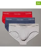 Majtki męskie - CALVIN KLEIN UNDERWEAR Slipy (3 pary) w kolorze niebieskim, czerwonym i szarym - miniaturka - grafika 1