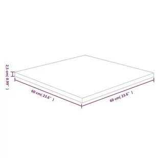 Kwadratowy blat do stolika, ciemnobrązowy, 60x60x2,5 cm, dębowy! Lumarko! - Meble modułowe i akcesoria - miniaturka - grafika 4