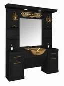 Meble fryzjerskie - Konsola konsoleta fryzjerska barberska lustro myjnia myjka oświetlenie barber - miniaturka - grafika 1