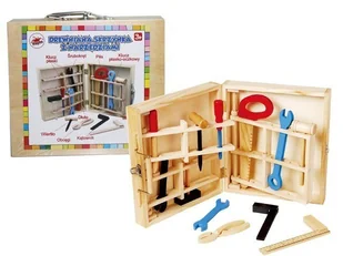 BRIMAREX 1574077 Drewniana Skrzynka z narzędziami - Mały majsterkowicz - miniaturka - grafika 1