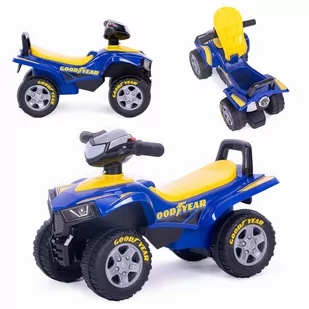 Jeździk quad Goodyear interaktywna kierownica dźwięki niebieski - Chodziki - miniaturka - grafika 1
