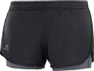 Salomon Spodenki Agile 2in1 Short W Black/Ebony C12735 - Spodnie sportowe damskie - miniaturka - grafika 1