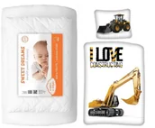 Pościel dla dzieci - Komplet do łóżeczka kołdra pościel podusia 100x135 koparka - miniaturka - grafika 1