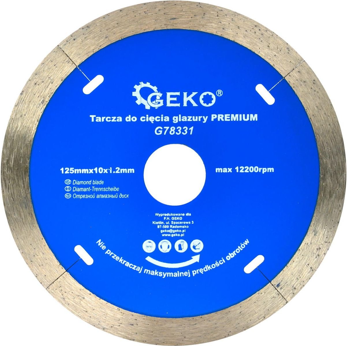 Geko Tarcza do cięcia glazury 125mmx10x1.2mm PREMIUM 200