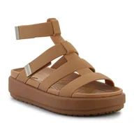 Sandały damskie - Sandały Crocs Brooklyn luxe Gladiator  209557-2U3 brązowe - miniaturka - grafika 1