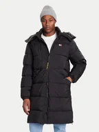 Płaszcze męskie - Tommy Jeans Płaszcz zimowy DM0DM22256 Czarny Regular Fit - miniaturka - grafika 1