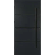 Drzwi zewnętrzne - Drzwi zewnętrzne stalowe wejściowe Unico antracytowe 90 lewe OK Doors Trendline - miniaturka - grafika 1