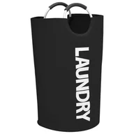 Kosze na bieliznę - vidaXL vidaXL Kosz na pranie, czarny - miniaturka - grafika 1