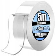 Folie i taśmy malarskie - Jcpal TAŚMA dwustronna 5m/2cm NANO wielokrotnego użytku klej mocna montażowa 5M - miniaturka - grafika 1