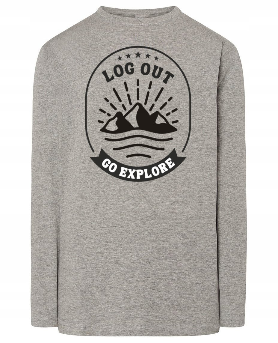 Longsleeve męski nadruk GÓRY ODKRYWANIE r.XS