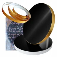 Dodatki do ciast w proszku - Podkład pod tort 28 cm styrodur gruby okrągły czarny złoty podkładka MOCNY - miniaturka - grafika 1