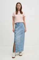 Spódnice - Pepe Jeans spódnica jeansowa MIDI SKIRT UHW EMBRO kolor niebieski maxi prosta PL901166 - miniaturka - grafika 1