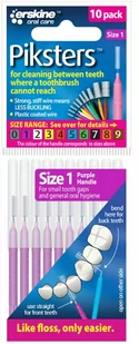 Erskine Oral Care PIKSTERS szczoteczki międzyzębowe r. 1 (10 szt.) Purple - Szczoteczki międzyzębowe - miniaturka - grafika 1