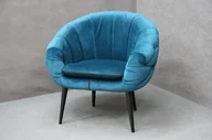 Fotele - Fotel Tapicerowany Turkusowy + Ciemne Nogi Drewniane B 3201 - miniaturka - grafika 1