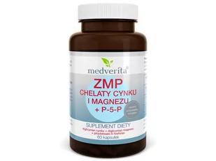 Medverita MEDVERITA, ZMP Chelaty Cynku i Magnezu + P-5-P, 60 kapsułek - Witaminy i minerały dla sportowców - miniaturka - grafika 1