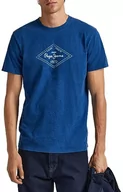 Koszulki męskie - Pepe Jeans Koszulka męska Wesleis, Niebieski (indygo), L - miniaturka - grafika 1