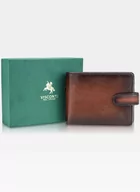 Portfele - Visconti Portfel Męski Skórzany Henry AT-72 RFID Brązowy - miniaturka - grafika 1