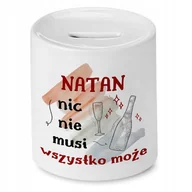 Skarbonki - Skarbonka Dla Natana na Urodziny Imieniny Prezent z Nadrukiem ze Zdjęciem + Opakowanie na prezent (wzór 01) - miniaturka - grafika 1