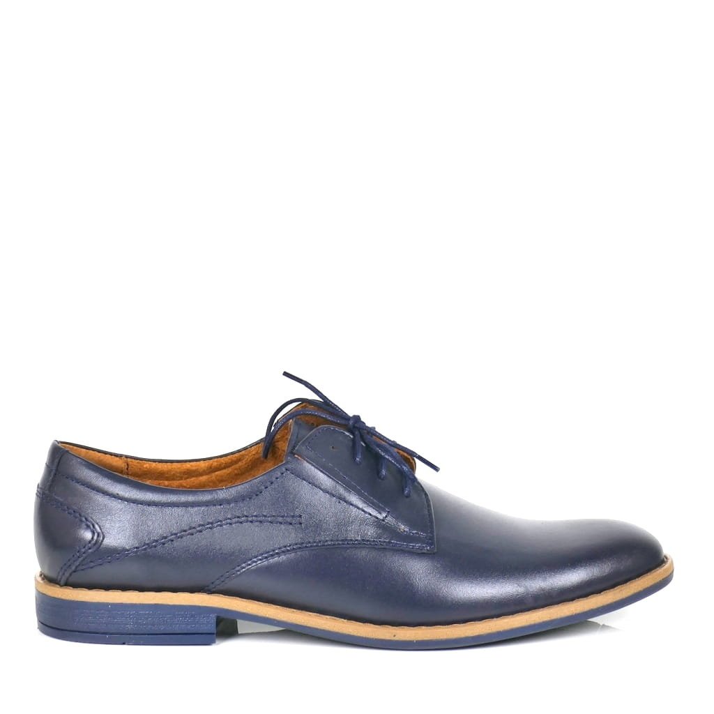 PÓŁBUTY WIZYTOWE ZE SKÓRY NIKOL 640 GRANATOWE