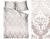 Pościel - Pościel satynowa 160x200 Gold line Vivien elegancka beżowa - miniaturka - grafika 1