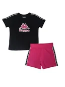 Spodenki damskie - Kappa Bawełniana koszulka i szorty z dżerseju, 160 g Grafika i logo Omini, Kappa z nadrukiem Glitte Tkana wstążka z paskiem, rozmiar 10 Y - miniaturka - grafika 1