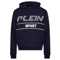 Bluzy męskie - Bluza męska Plein Sport Felpa Cappuccio sportowa z kapturem kangurka granatowa-M - miniaturka - grafika 1