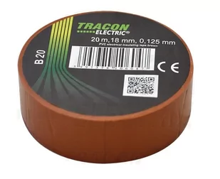 Praxa Tracon Electric izolacyjna 20mx18mm brąz B20 - Inne mocowania - miniaturka - grafika 1
