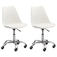 Krzesła - vidaXL Lumarko Krzesła stołowe, 2 szt., białe, sztuczna skóra 3068558 - miniaturka - grafika 1