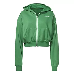 Reebok Damska bluza z kapturem ID Energy z zamkiem błyskawicznym na całej długości, zielona Glen, XL, Glen Green, XL - Bluzy damskie - miniaturka - grafika 1
