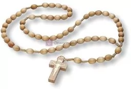 Różaniec drewniany na sznurku - jasne drewno - Różańce - miniaturka - grafika 1