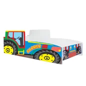 Łóżka dla dzieci i młodzieży - Łóżko pojedyncze Traktor kolorowy 160x80 z materacem - miniaturka - grafika 1