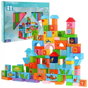 Zestaw Klocków Z Drewna Miasto 100Pcs - Klocki - miniaturka - grafika 1