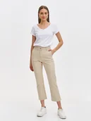 Spodnie damskie - Spodnie damskie beżowe - SSP4441BE spodnie 7/8 - TOP SECRET - Odzieżowy sklep internetowy TOP SECRET - miniaturka - grafika 1