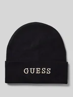 Czapki damskie - Czapka beanie z wyhaftowanym logo - miniaturka - grafika 1