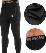 Spodnie sportowe męskie - Beon Spodnie termoaktywne męskie Beon Skin Pro Quantum Black XXL - miniaturka - grafika 1