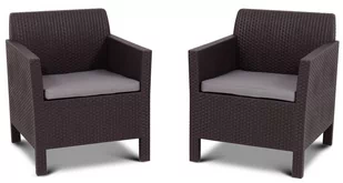 Fotele ogrodowe ALLIBERT Orlando Duo, brąz/taupe, 2 szt. - Fotele i krzesła ogrodowe - miniaturka - grafika 1