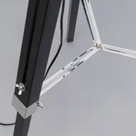Lampy stojące - Lampa podłogowa Kare Raquette, czarny, tekstylny, drewno, wysokość 144 cm - miniaturka - grafika 1