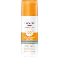 Kremy do twarzy - Eucerin Sun Oil Control Tinted Sun Gel-cream Spf 50+ - Ochronny, koloryzujący i matujący żel-krem do twarzy 50 ml - miniaturka - grafika 1