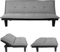 Sofy i kanapy - sofa 3-osobowa HWC-C87, kanapa rozkładana sofa rozkładana sofa dla gości, funkcja spania 170x100cm ~ tekstylny, jasnoszary - miniaturka - grafika 1