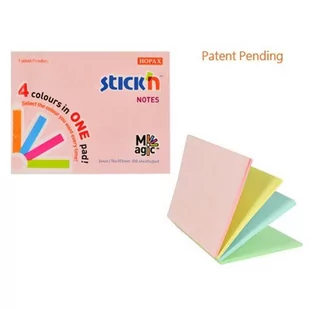STICKN Notes samoprzylepny Magic pad pastel mix 76x101mm - Szkolne artykuły papiernicze - miniaturka - grafika 1