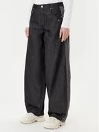 Spodnie damskie - adidas Jeansy Premium Essentials JV7773 Czarny Wide Leg - miniaturka - grafika 1