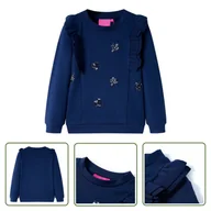 Bluzy dla dziewczynek - Bluza dziecięca - granatowa - 128 - Bluza Dla Dziecka - miniaturka - grafika 1