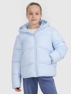 Kurtki i płaszcze dla dziewczynek - 4F Kurtka puchowa z wypełnieniem syntetycznym dziewczęca - niebieska 122 (6-7 lat) - miniaturka - grafika 1