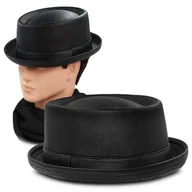 Czapki męskie - Kapelusz męski zimowy skórzany PREMIUM czarny Pako Jeans elegancki - miniaturka - grafika 1