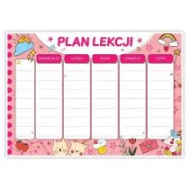 Plan lekcji A4 na lodówkę + pisak różowy - Szkolne artykuły papiernicze - miniaturka - grafika 1